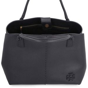 Tory Burch Black Leather Mcgraw Satchel- 82222